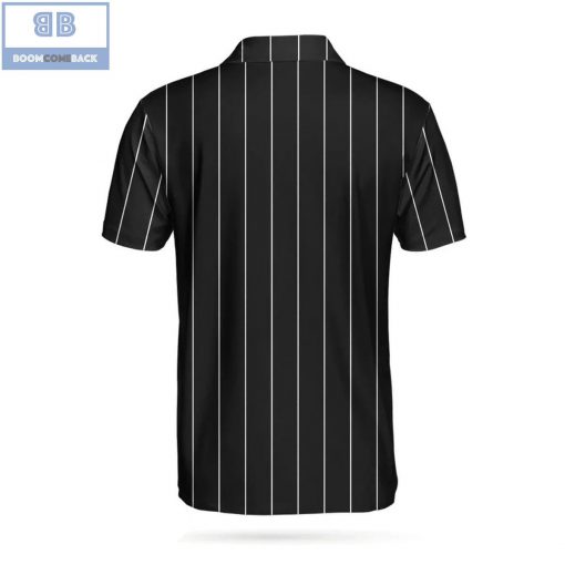 Personalized Black And White One Line Drawing Golfer Athletic Collared Men’s Polo Shirt