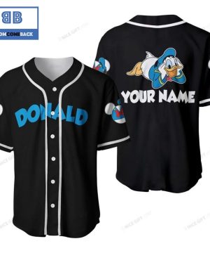 Personalized Donald Duck Black Baseball Jersey