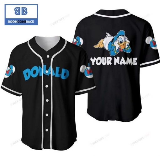 Personalized Donald Duck Black Baseball Jersey