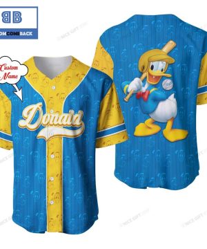 Personalized Donald Duck Blue Baseball Jersey