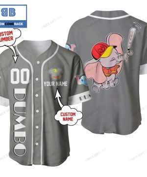 Personalized Dumbo Grey Baseball Jersey