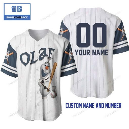 Personalized Frozen Olaf Gray Baseball Jersey