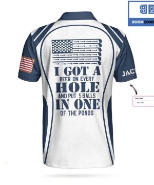 Personalized I Got A Hole In One Skull Golf Athletic Collared Men’s Polo Shirt