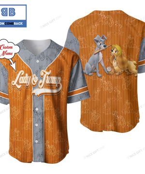 Personalized Lady And The Tramp Brown Baseball Jersey