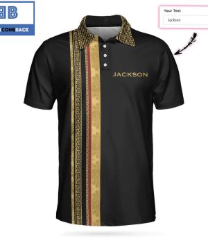 Personalized Luxury Baroque Pattern Athletic Collared Men’s Polo Shirt