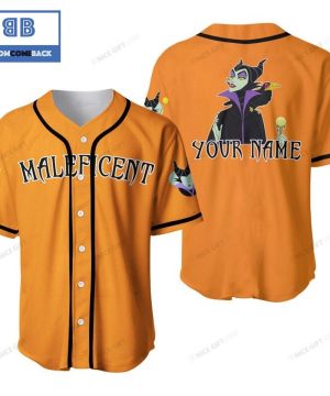 Personalized Maleficent Orange Baseball Jersey