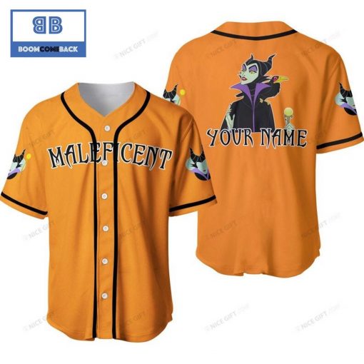 Personalized Maleficent Orange Baseball Jersey