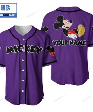 Personalized Mickey Mouse Purple Baseball Jersey