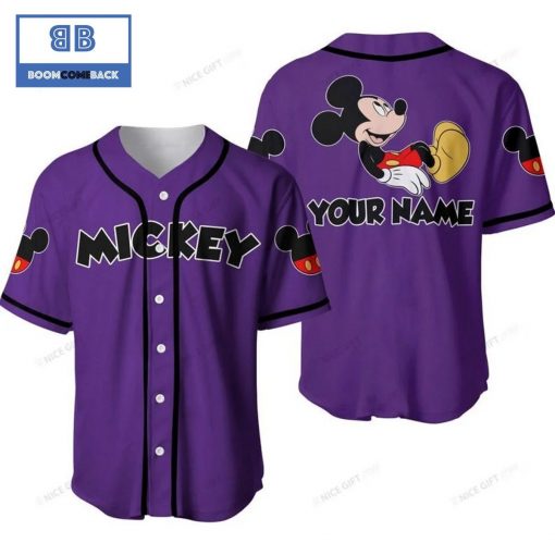 Personalized Mickey Mouse Purple Baseball Jersey