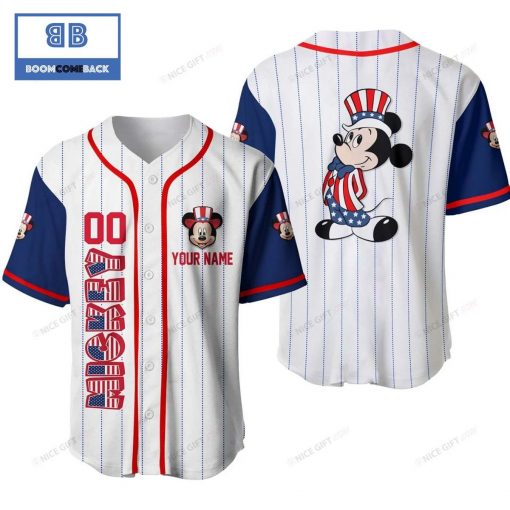 Personalized Mickey Mouse White Baseball Jersey