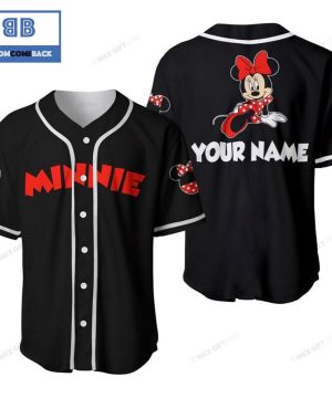 Personalized Minnie Mouse Black Baseball Jersey