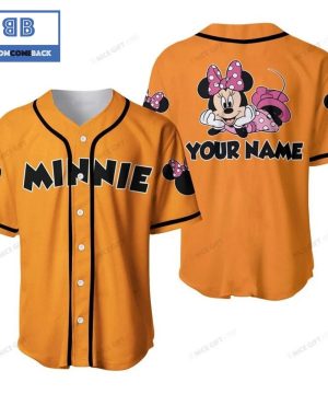 Personalized Minnie Mouse Orange Baseball Jersey