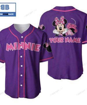 Personalized Minnie Mouse Purple Baseball Jersey