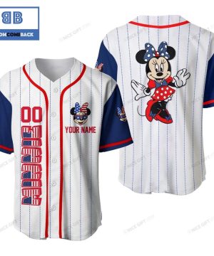 Personalized Minnie Mouse White Baseball Jersey