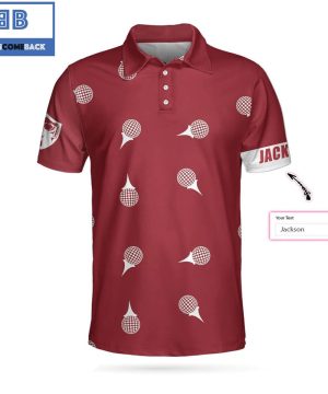 Personalized Red and White Golf Ball Athletic Collared Men’s Polo Shirt