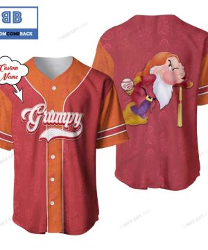 Personalized Snow White and the Seven Dwarfs Grumpy Emotion 3D Baseball Jersey