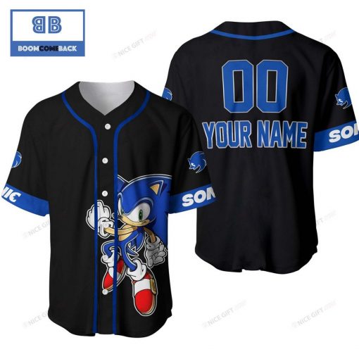 Personalized Sonic The Hedgehog Black Baseball Jersey