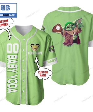 Personalized Star Wars Baby Yoda Light Green Baseball Jersey