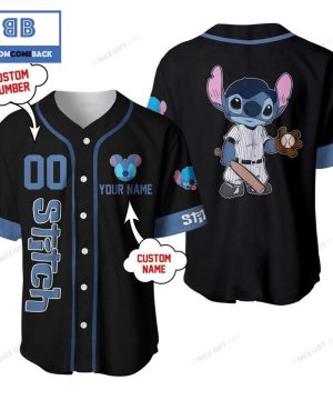 Personalized Stitch Black Baseball Jersey