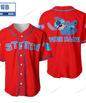 Personalized Stitch Red Baseball Jersey