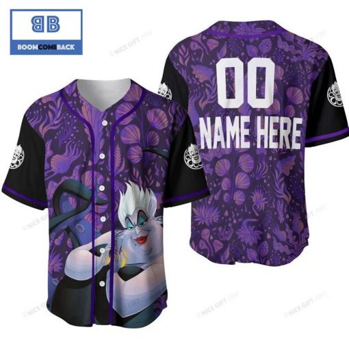 Personalized The Little Mermaid Ursula Purple Baseball Jersey