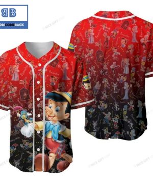 Pinocchio 3D Red Baseball Jersey