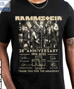 Rammstein 28th Anniversary 1994 2022 Thank You For The Memories Signatures Shirt