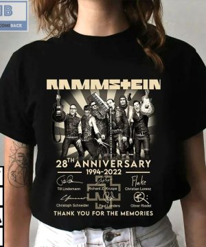 Rammstein 28th Anniversary 1994 2022 Thank You For The Memories Signatures Shirt