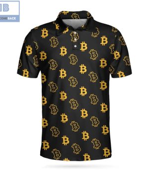 Seamless Pattern Bitcoin Athletic Collared Men’s Polo Shirt