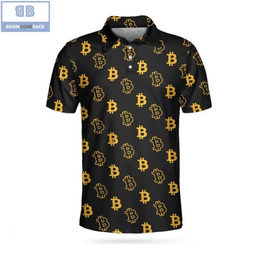 Seamless Pattern Bitcoin Athletic Collared Men’s Polo Shirt