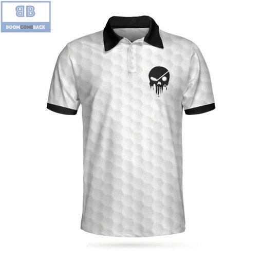 Skull Golf Ball Pattern Athletic Collared Men’s Polo Shirt