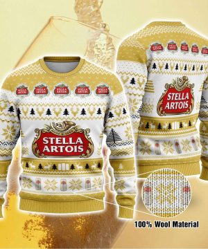 Stella Artois Beer Logo Christmas Yellow 3D Sweater