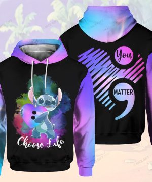 Stitch Choose Life 3D Hoodie