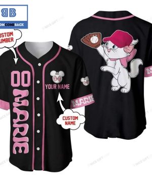 The Aristocats Marie Custom Name And Number Black Baseball Jersey