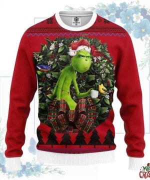 The Grinch With Cup Ugly Christmas Sweater