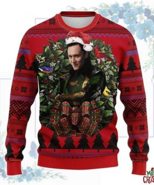 Tom Hiddleston Loki Christmas Circle Ugly Christmas Sweater