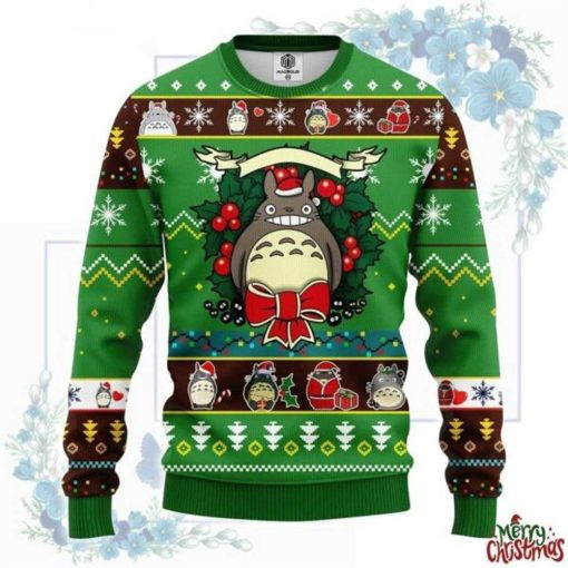 Totoro Ghibli Christmas Circle Ugly Christmas Sweater