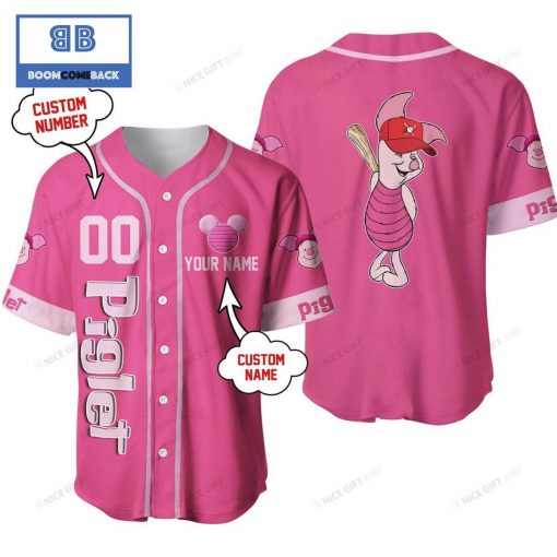 Winnie the Pooh Piglet Custom Name And Number Baseball Jersey