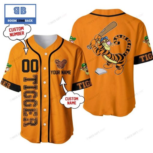 Winnie the Pooh Tigger Custom Name And Number Baseball Jersey