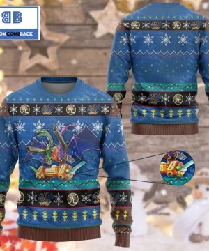 abc dragon buster yu gi oh anime custom imitation knitted ugly christmas sweater 3 FfkTb