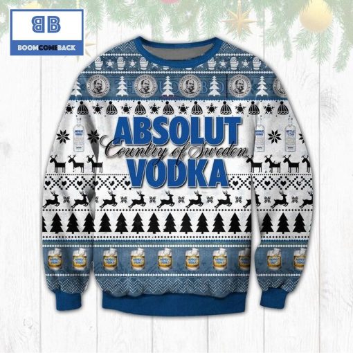 Absolut Country of Swedens Vodka Christmas Ugly Sweater