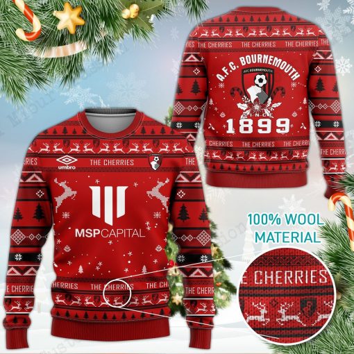 AFC Bournemouth The Cherries FC 3D Ugly Sweater