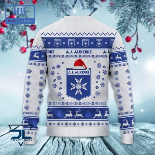 AJ Auxerre Santa Hat Ugly Christmas Sweater