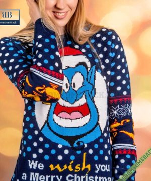 Aladdin Genie We Wish You A Merry Christmas Ugly Sweater