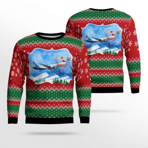 Alaska Airlines Boeing 737-9 Max Ugly Christmas Sweater