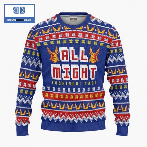 All Might My Hero Academia Anime Christmas Custom Knitted 3D Sweater