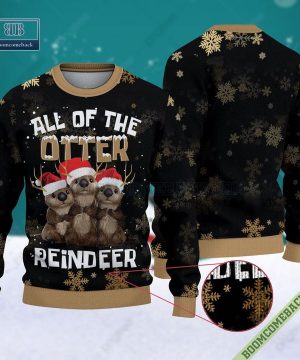 All Of The Otter Reindeer 3D Ugly Christmas Sweater