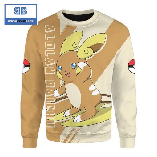 Alolan Raichu Pokemon Anime 3d Sweatshirt