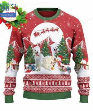 American Eskimo Christmas Tree Snowman Ugly Christmas Sweater