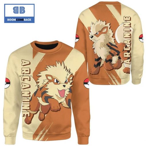 Arcanine Pokemon Anime Christmas 3D Sweatshirt